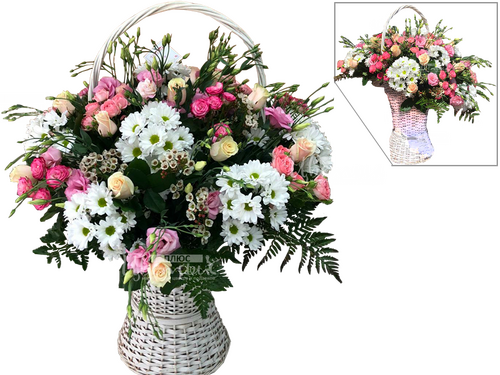 элитные букеты в корзине